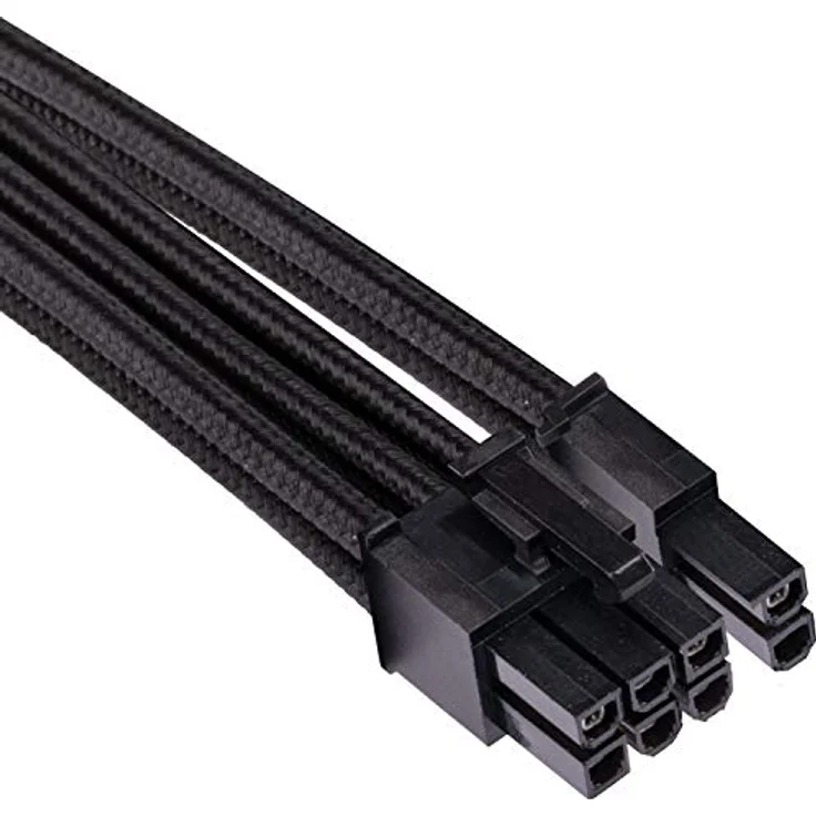 Corsair Premium individually sleeved (Type 4, Generation 4) - Stromkabel - 8-poliger PCIe Power (W) eingerastet bis 8-poliger PCIe Power (6+2) (W) eingerastet - 65 cm - Schwarz (Packung mit 2) (CP-8920243) – Bild 2