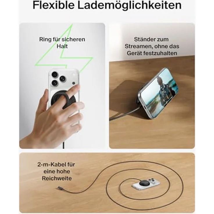 Belkin UltraCharge Qi2 25 W, Magnetisches Schnellladegerät mit MagSafe, inklusive 2 m USB-C-Kabel, Schwarz – Bild 5