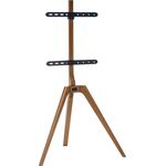 InLine® woodstand TV-Standfuß, Dreibein für LED-TV 114,30cm (45")-65" bis 40kg, Walnuss/S schwarz, inkl. VESA-Halterung und Kabelmanagement