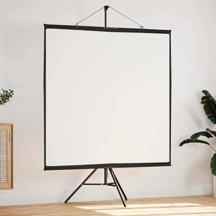 vidaXL Beamer Leinwand mit Stativ 81 Zoll 1:1, Projektionswand aus 100% Polyester, tragbar und langlebig – Bild 2