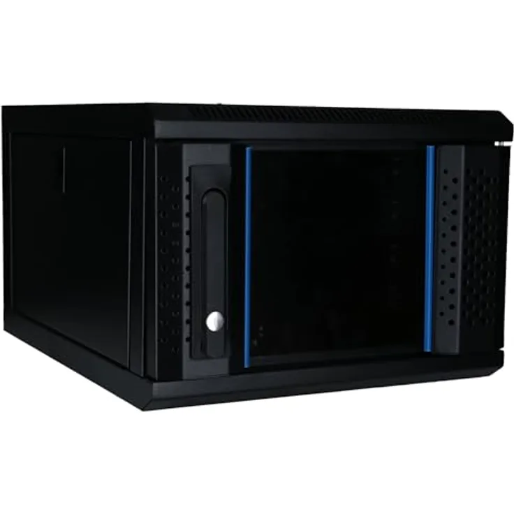 DSIT Serverschrank 4 HE, 10” Glastür, Wandmontage, (BxTxH) 370x450x264mm, Schwarz
