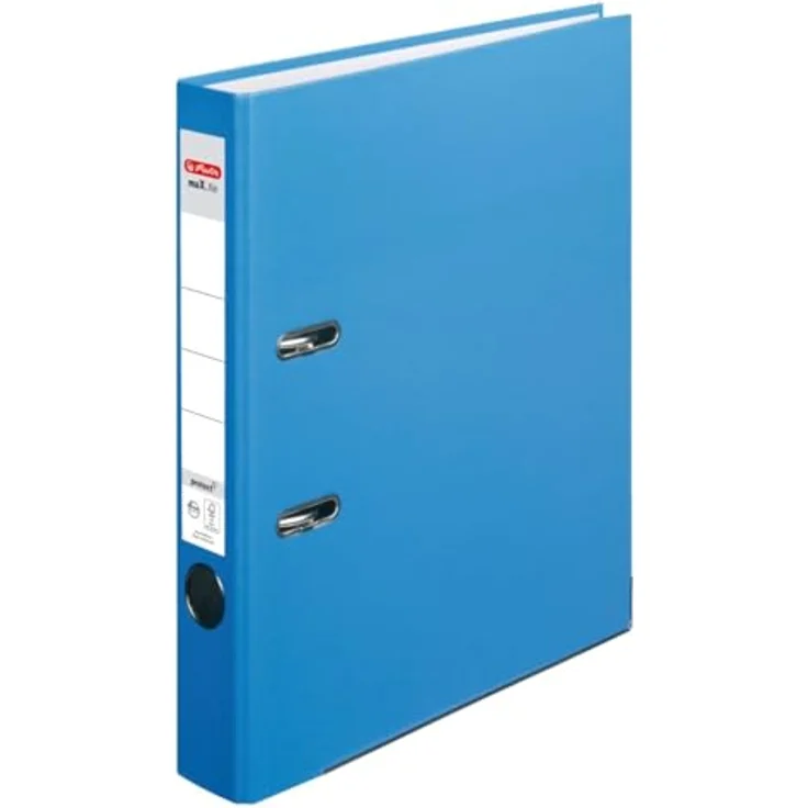Herlitz Aktenordner maX.file protect, schmal, mit Griffloch und Kantenschutz, DIN A4, blau – Bild 2