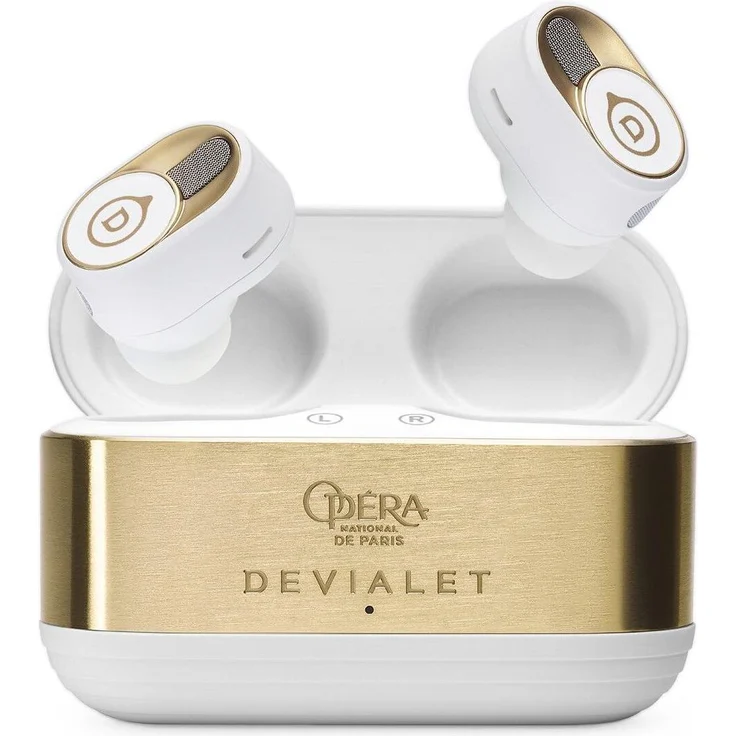Devialet Gemini II Opéra de Paris, True Wireless Stereo Kopfhörer mit 24-karätiger Vergoldung, IPX4, Gold, Weiß