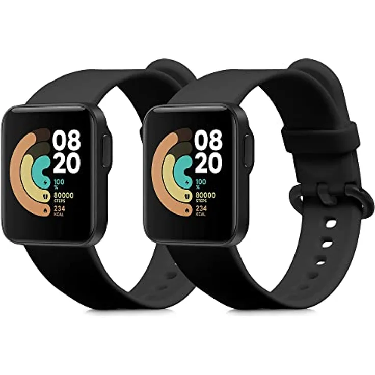 kwmobile 2X Sportarmband Set für Xiaomi Mi Watch Lite/Redmi Watch, TPU Silikon, verstellbar 14-22 cm, vielseitige Farboptionen