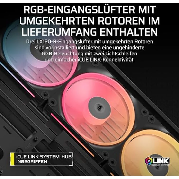 Corsair FRAME 4500X LX-R RGB Black, Mid-Tower PC Gehäuse für E-ATX, ATX, Micro-ATX und Mini-ITX mit Sichtfenster, 460 mm Grafikkartenunterstützung und 10 Lüfterplätzen, Schwarz – Bild 5