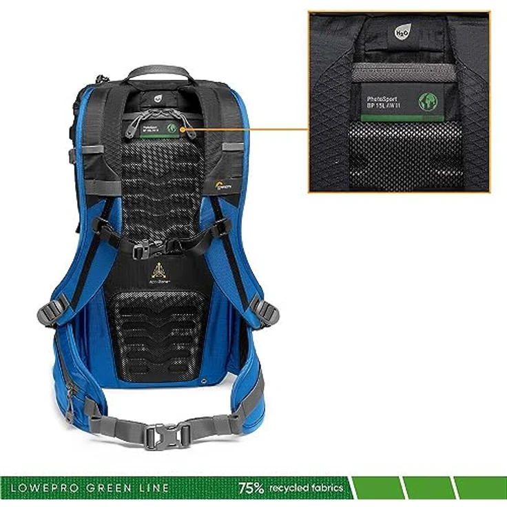 Lowepro PhotoSport BP 15L AW III, Wander Kamerarucksack für Spiegellose, Blau un Schwarz, kompatibel mit Sony α6000 – Bild 4
