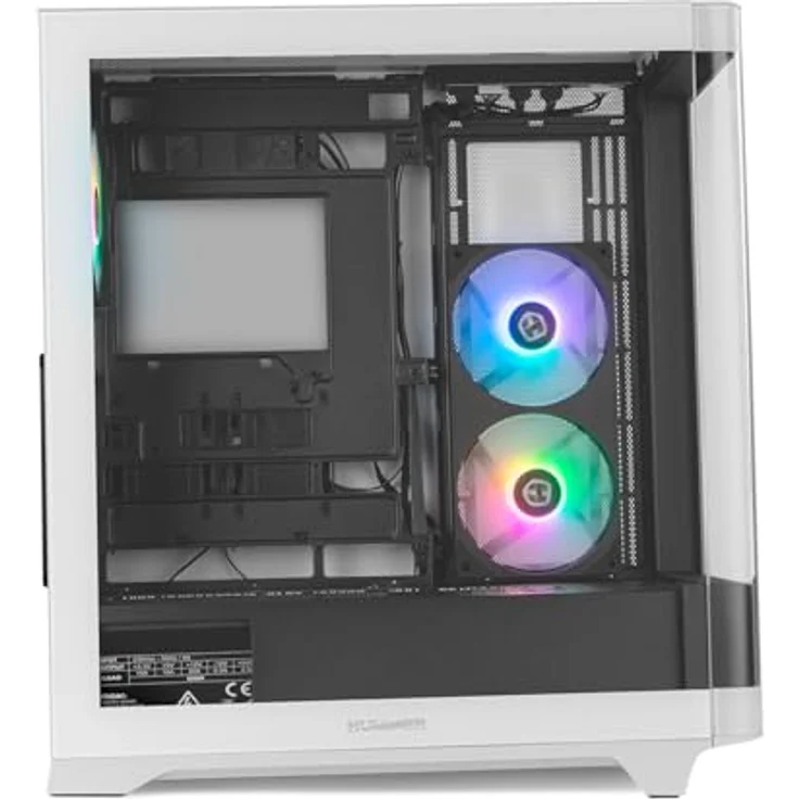 NOX Hummer ETHER, Miditower PC-Gehäuse mit gehärtetem Glas, USB-C und Anti-Staubfilter, Schwarz – Bild 3