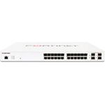 Fortinet FortiSwitch 124E, 1U 24-Port Managed Switch mit 4 SFP-Ports und 12 PoE, Weiß