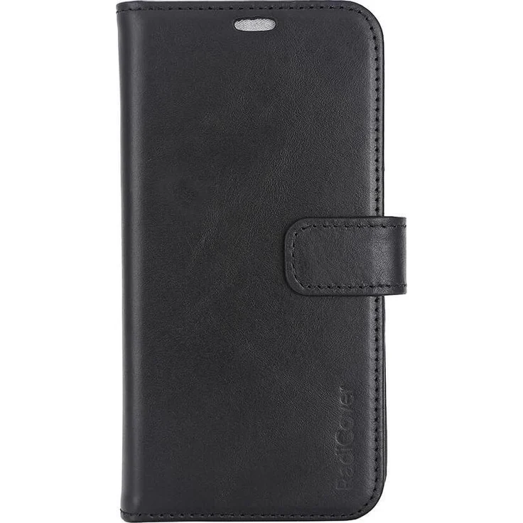 Radicover Radiation Protection Wallet 2in1 MAGSAFE für iPhone 15, Vegan Leather, Schwarz, mit RFID-Schutz und abnehmbarer Stossfängerhülle