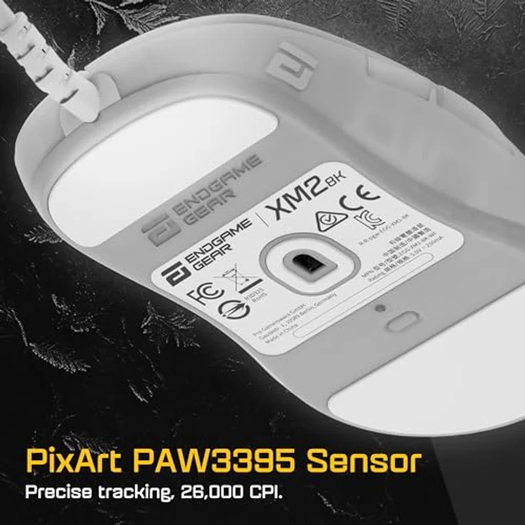 Endgame Gear XM2 8k Gaming Maus, kabelgebunden - White Frost, 8.000 Hz Abtastrate, PixArt PAW3395-Sensor, Kailh GX Switches – Bild 4