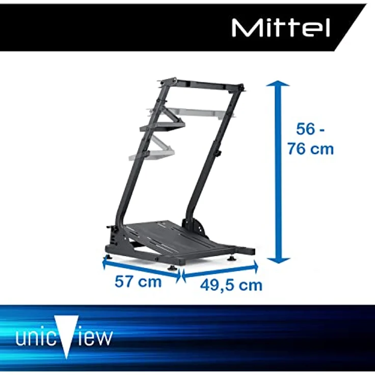 Unicview Lenkradständer für G29 G920 G923 inkl. Schalthebelhalterung, komplett verstellbar und faltbar, aus Kohlenstoffstahl, maximal kompatibel – Bild 5
