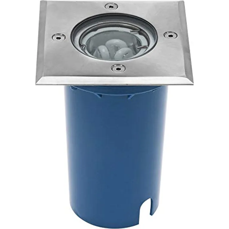 Vollmer Bodeneinbaustrahler eckig Edelstahlring IP67 für GU10 ESL max. 7 Watt