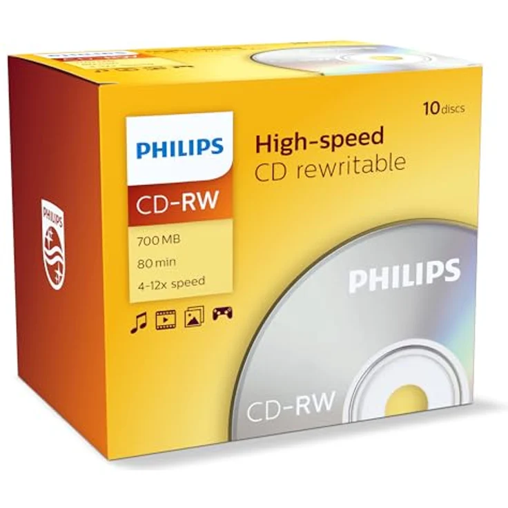 Philips CD-RW CD Rohlinge 700MB 4x-12x (10 Stück) – Bild 2