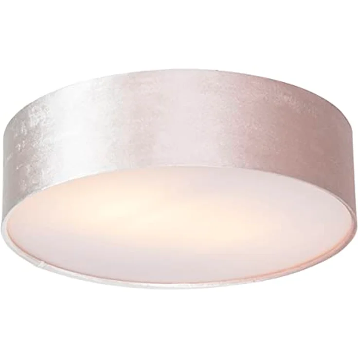 Qazqa Modern Deckenleuchte rosa 40 cm mit Gold - 2-flammig, LED geeignet E27 – Bild 1
