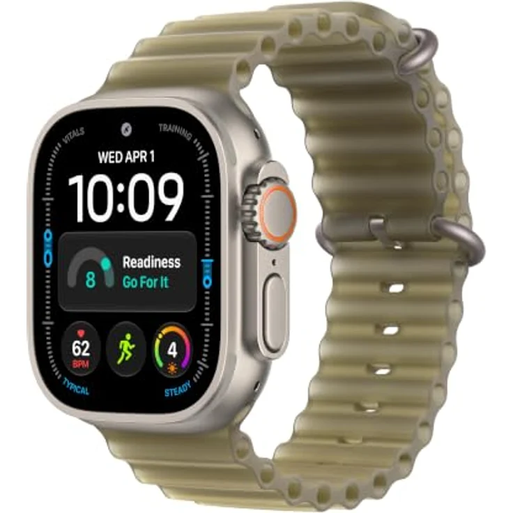 Apple Watch Ocean Armband 49mm, Halbtransparentes Seegrasgrün, extrem dehnbar und korrosionsbeständige Titan-Schließe – Bild 2
