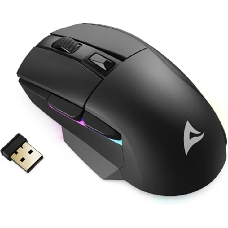 Sharkoon Skiller SGM50W Black, Wireless Optical Gaming Maus, 6.400 DPI, PBT Button, RGB – Bild 2