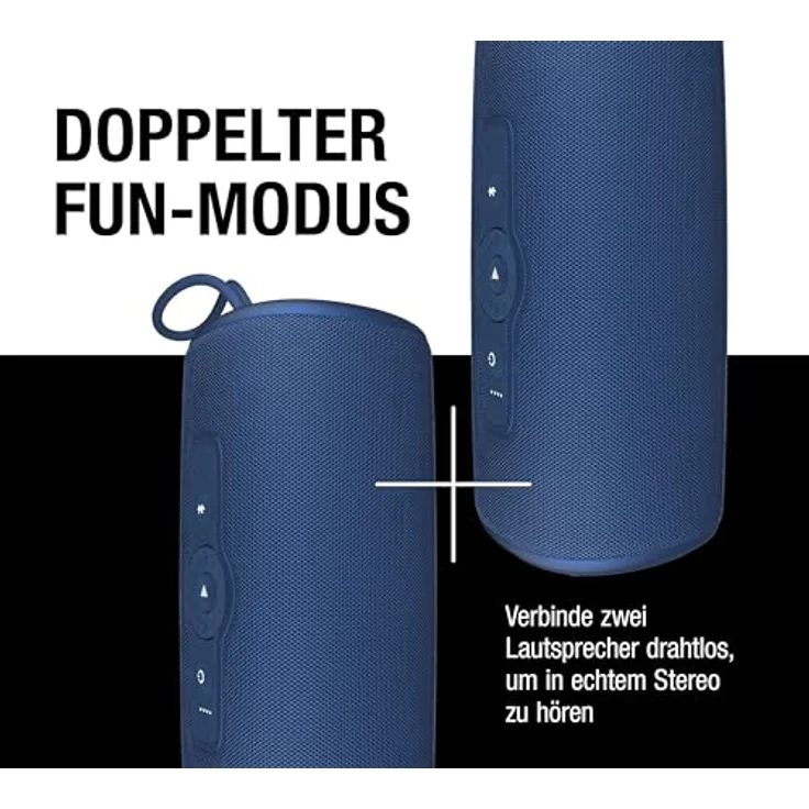 Fresh 'n Rebel Bold M2, Bluetooth Lautsprecher mit 24 Uhr spielzeit, Wasserdichter (IP67) Tragbarer musikbox Bluetooth, Party Mode, Lautstärkeregelungsring, Tiefe Bässe, Kräftige Lautstärke (Blau) – Bild 5