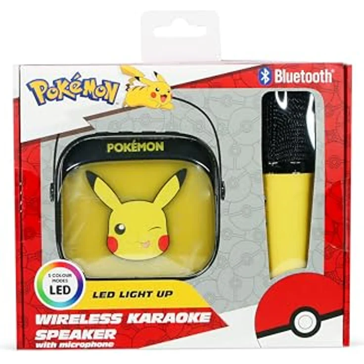 OTL Technologies Pokemon Popsing LED Karaoke Lautsprecher, Bluetooth 5.3 mit kabellosem Mikrofon und RGB-LED-Effekten, tragbar, 5 Watt, wiederaufladbar – Bild 5