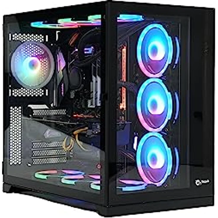 Big Buy Cooking Caja Semitorre ATX Talius Zeus, MicroATX Gaming Gehäuse mit gehärtetem Glas und verbessertem Kabelmanagement, schwarz – Bild 2