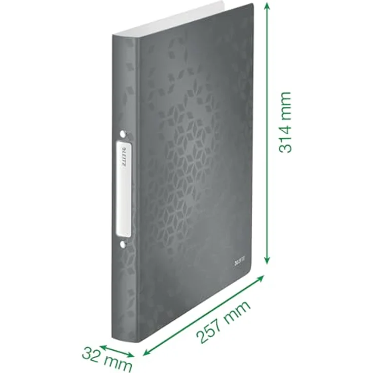 LEITZ Präsentationsordner WOW Ringbuch 2-Ringe grün 3,2 cm DIN A4 - Hochwertiger Ordner mit 2-Ring-Mechanik und stilvoller Prägegrafik – Bild 5