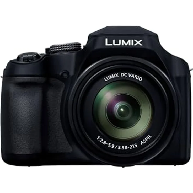Panasonic Lumix DC-FZ82DE-K Bridgekamera, 18,1 MP, 4K Video, 60-fach Zoom, OLED Live-View-Sucher, USB-C, Schwarz