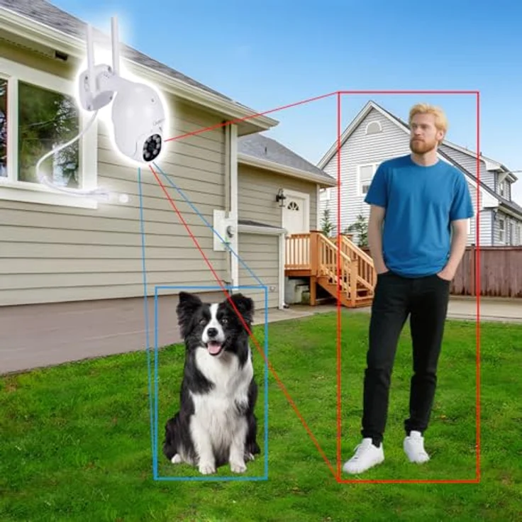 Casativo CH9677, 2K Funk-Überwachungssystem Set mit 4 Schwenk-Kameras, Personenerkennung, 25m Nachtsicht, IP66 wetterfest, App-Zugriff & Rekorder – Bild 7