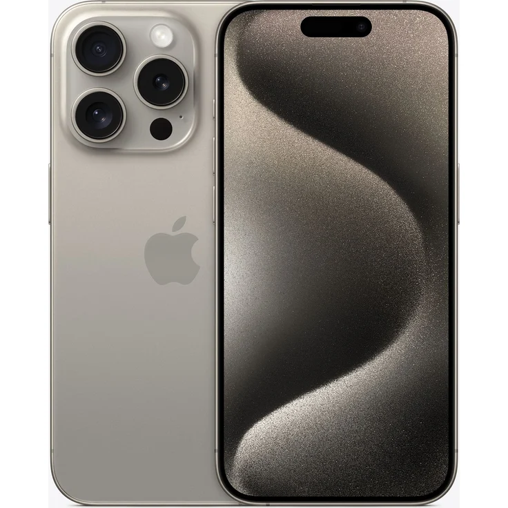 Apple iPhone 15 Pro 5G Smartphone 15,494cm (6,1 Zoll) OLED-Display, 512 GB interner Speicher, iOS 17, Titan Natur – Bild 1