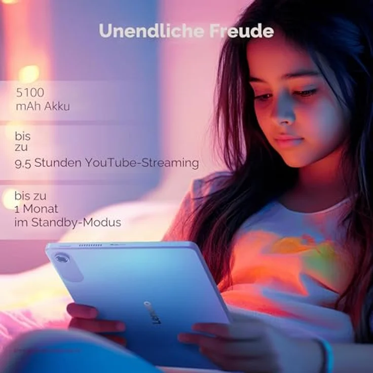 Lenovo Tab One 8,7", Tablet mit 4GB RAM, 128GB Speicher, WiFi, Grau (Lunar Grey) und transparenter Schutzhülle – Bild 6