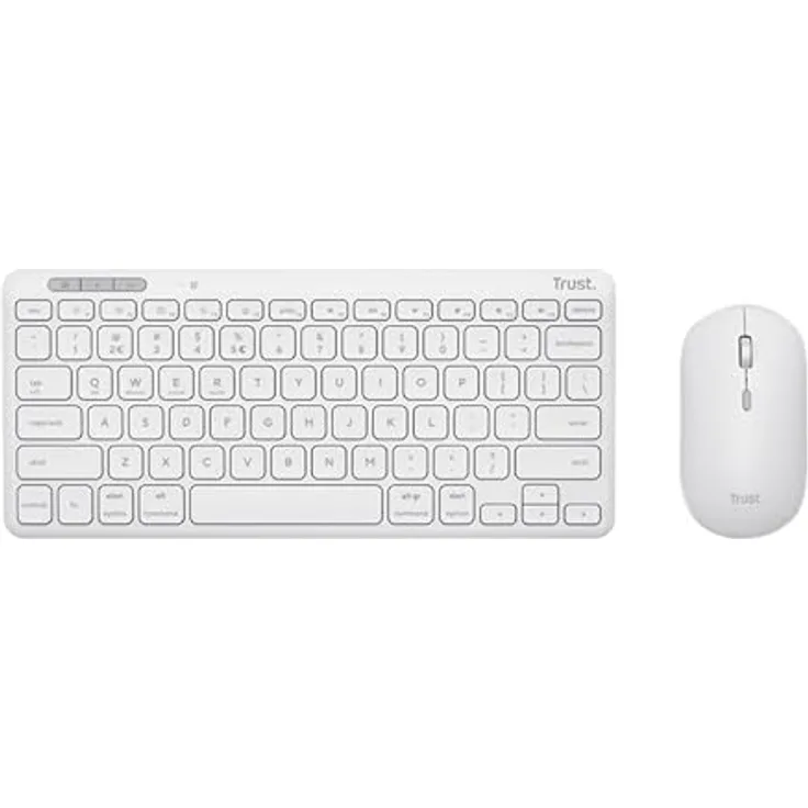 Trust Lyra Wireless Keyboard & Mouse White DE, Tastatur und Maus Set mit kabelloser Verbindung