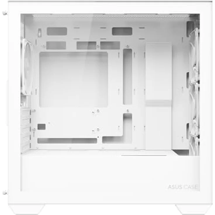 ASUS A21 Plus TG ARGB White microATX PC Gehäuse (Vorinstallierte ARGB-Lüfter, Mesh Frontpanel, 360-mm-Radiator Unterstützung) - Weiß – Bild 3