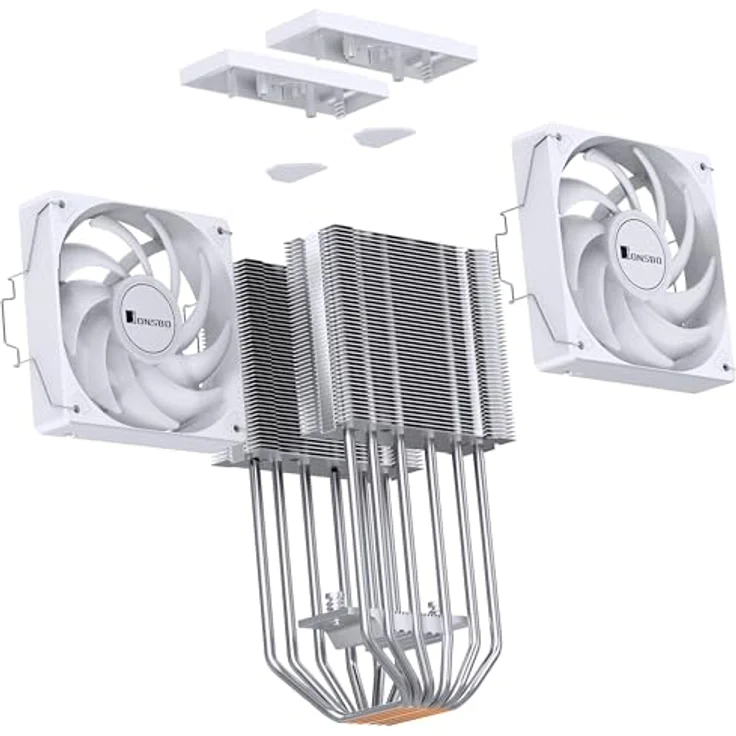 Jonsbo CR-3000E CPU-Kühler, Dual-Tower, ARGB, 260W TDP - weiß, 120mm – Bild 8