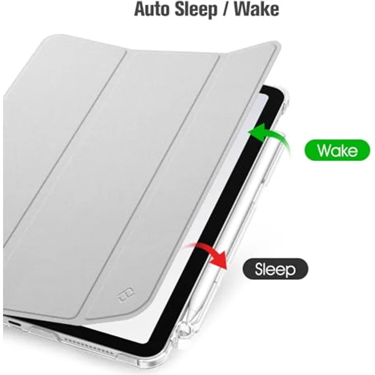 Fintie Hülle für iPad Air 11 Zoll M2, iPad Air 6 2024 Hülle, iPad Air 5 2022/ iPad Air 4 2020 10.9 Zoll mit Stifthalter, ultradünne leichte Schutzhülle Case mit transparenter Rückseite, Silber – Bild 3