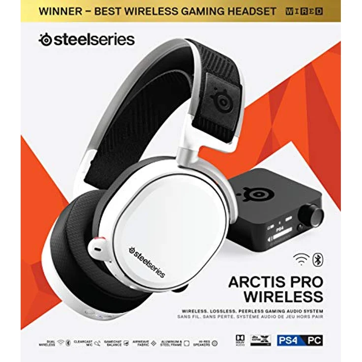 SteelSeries Arctis Pro Wireless - Drahtlos Gaming-Headset - hochauflösende Lautsprechertreiber - kombiniertes Funksystem (2,4 GHz & Bluetooth) - Weiß – Bild 12
