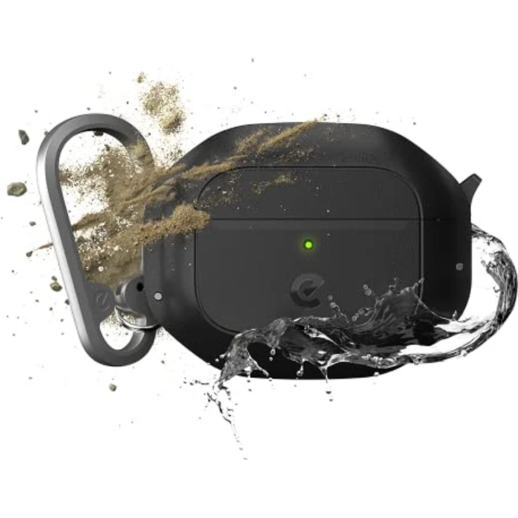 KeyBudz Element, wasserfestes Ladecase für Apple AirPods 3, Hülle Schutzhülle aus recyceltem Material, IP68 Staub- und wasserdicht,schwarz – Bild 3