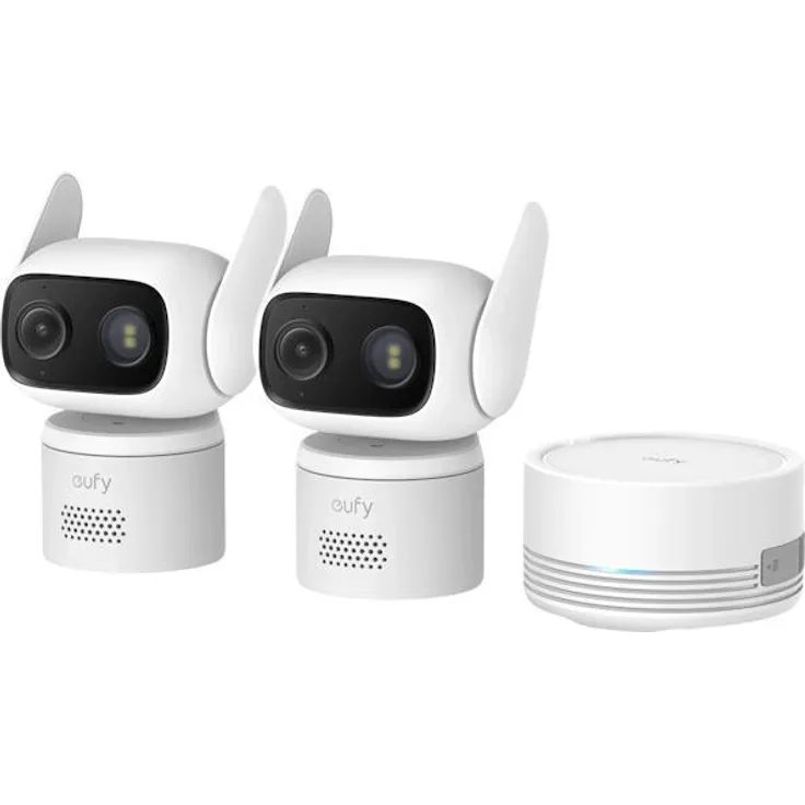 ANKER eufy Cam C31 2+1, kabelgebundene Überwachungskamera mit 360° Schwenk- und 130° Neigefunktion, PureColor Vision™ Nachtsicht, IP66 wasserfest, lokale Speicherung, weiß