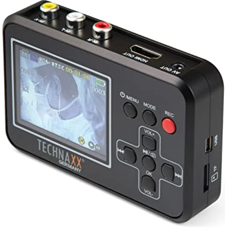 Technaxx Retro Video Digitizer, Game Recorder für die Digitalisierung von Video8, Hi8, SVHS und VHS, inkl. Video-Bearbeitungssoftware, schwarz – Bild 1