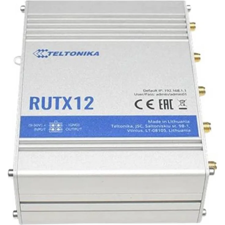 Teltonika RUTX12 4G Router eSIM, Dual LTE Cat 6 bis 600 Mbps, 5x Gigabit-Ethernet, Dual-Band Wi-Fi, Bluetooth LE, Dual-SIM