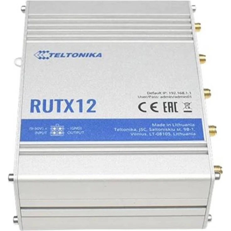 Teltonika RUTX12 4G Router eSIM, Dual LTE Cat 6 bis 600 Mbps, 5x Gigabit-Ethernet, Dual-Band Wi-Fi, Bluetooth LE, Dual-SIM