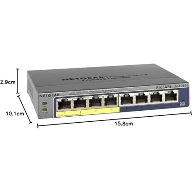 Netgear GS108PE 8-Port Gigabit Ethernet LAN PoE Switch Smart Managed Plus (mit 4x PoE 53W Gesamtbudget, Desktop- oder Rack-Montage mit ProSAFE Lifetime-) – Bild 4