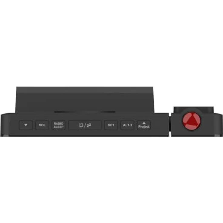 GreenBlue GB172, Digitaler LED-Radiowecker mit Projektor, FM-Radio, 12/24-Stunden-Anzeige, USB-Stromversorgung, schwarze Farbe – Bild 3