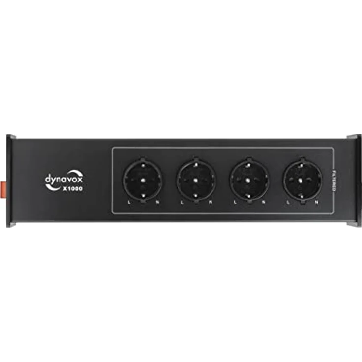Dynavox HiFi-Steckdosenleiste X1000 - Netzfilter für ungetrübten Hörgenuss Mehrfachsteckdose 4-fach, Phasen-LED, 4x gefiltert inkl. Kaltgerätenetzkabel – Bild 3
