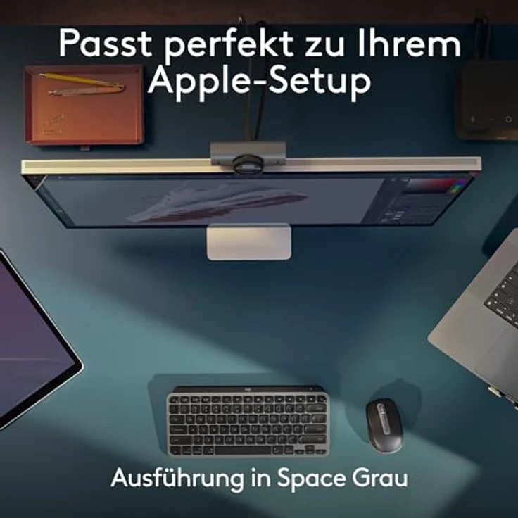 Logitech MX Keys Mini for Mac – kabellose Tastatur für Apple-Geräte, Bluetooth, Hintergrundbeleuchtung, USB-C, DEU QWERTZ - Grau – Bild 4