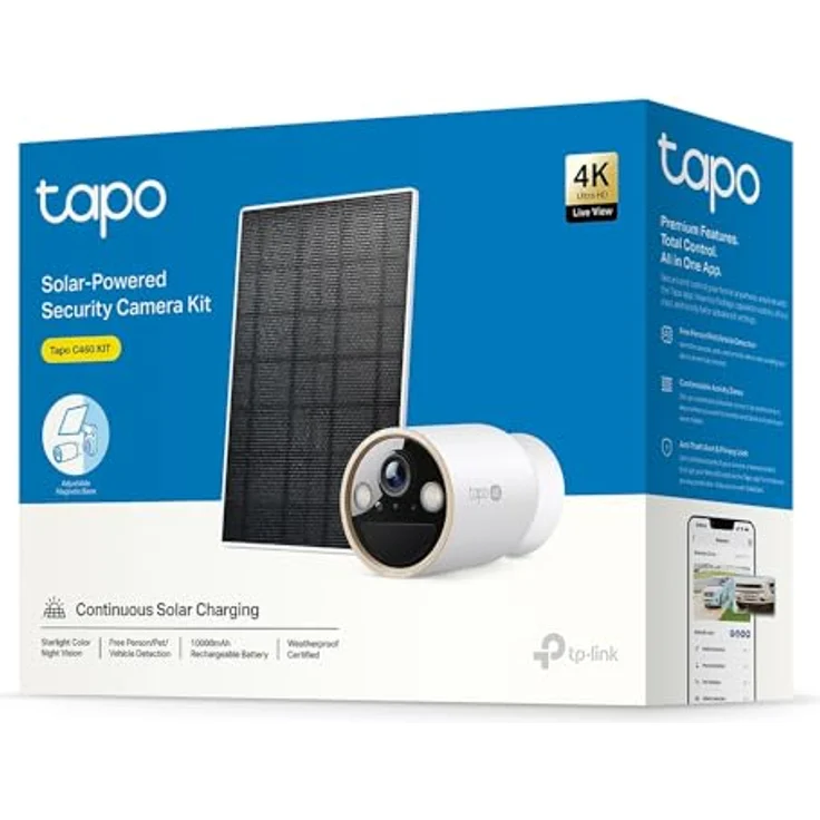 TP-Link Tapo C460 Kit – 4K 8MP Überwachungskamera, kabellos, Starlight-Farb-Nachtsicht, magnetische Basis, flexible Montage – Bild 7