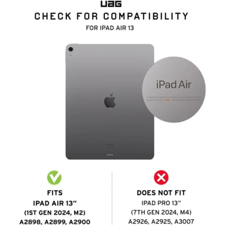 URBAN ARMOR GEAR Screen Shield Tempered Glass für Apple iPad Air 13 (M2 - 2024) Displayschutzglas (Doppelt gehärtetes Glas, Anti-Fingerabdruck, Ultra klar) – Bild 2