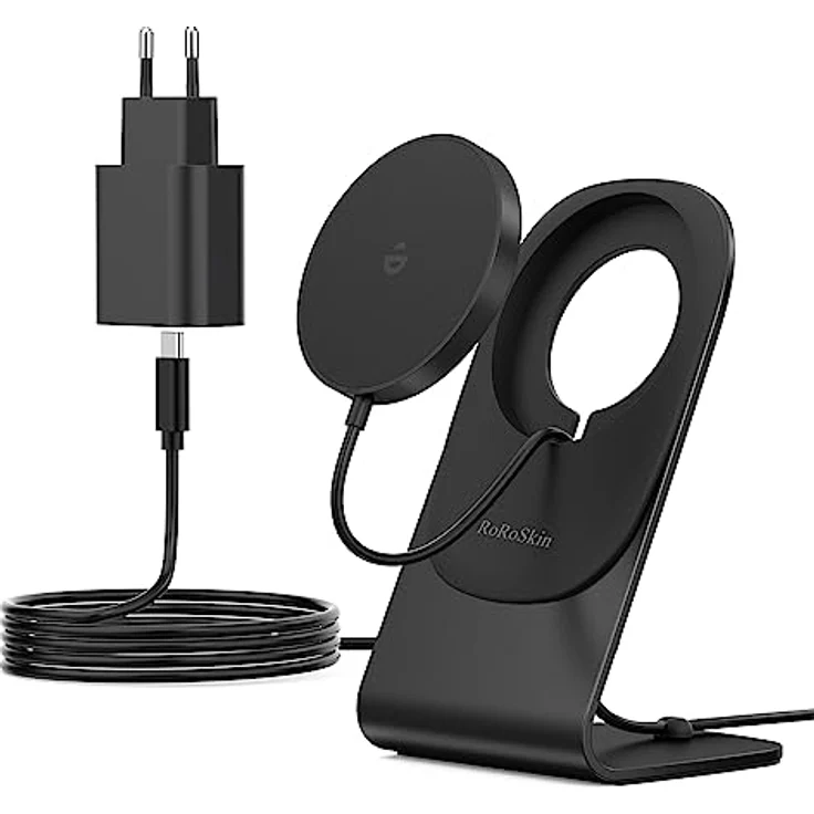 Mag-Safe Ladegerät,Induktionsladegerät,induktive ladestation,Wireless Charger mit iPhone ladestation,magnetisch Kabellos Schnellladegerät kompatibel für iPhone 14/13/12/11 Pro Max Plus Schwarz – Bild 1