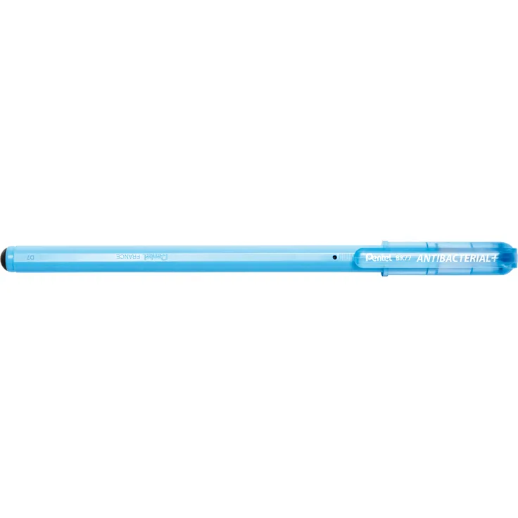 Pentel Kugelschreiber SUPERB BK77 ANTIBACTERIAL+, schwarz, antibakterielles Gehäuse, robust, nachfüllbar, feine Schreibspitze 0,35 mm