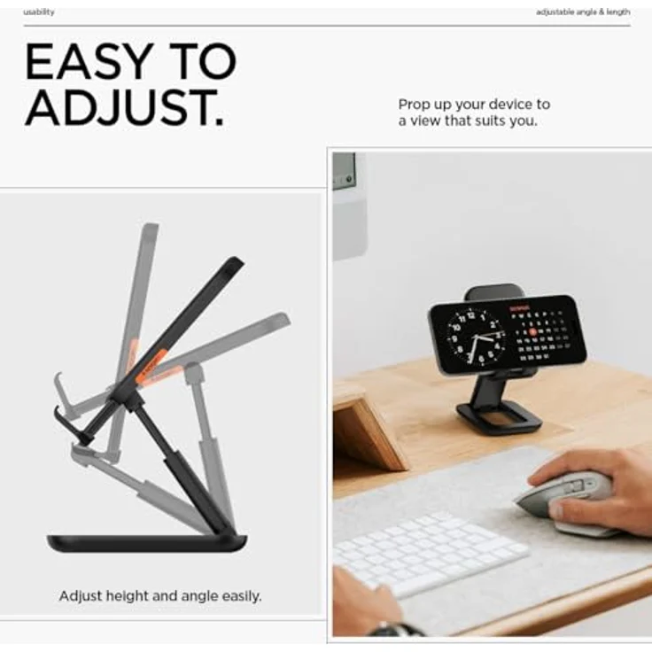 Spigen Magslide Universal Stand, Smartphone Halterung mit verstellbarem Design, Schwarz – Bild 3