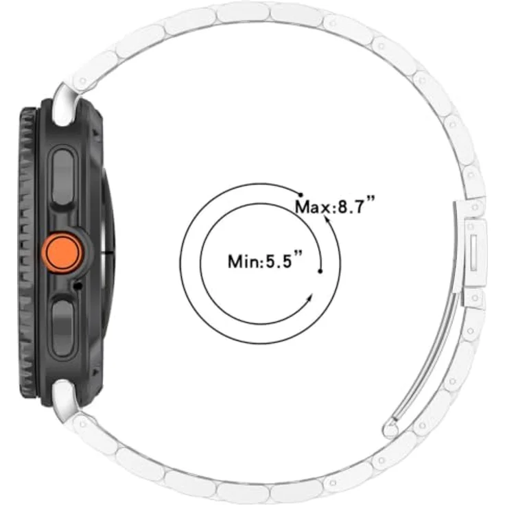 Wigento Edelstahl Armband für Samsung Galaxy Watch 8 / 8 Classic, Drei-Perlen-Design mit Faltverschluss, Schwarz – Bild 4
