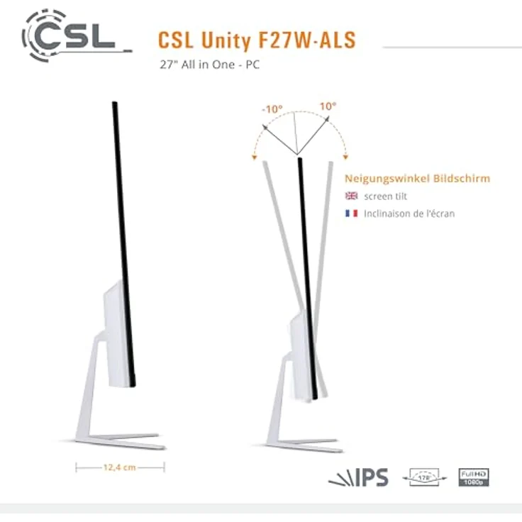 CSL-Computer Unity F27W-ALS All-in-One-PC - 27 Zoll Full HD, Intel N200 CPU, 2000 GB SSD, 32 GB RAM, Windows 11 Pro, weiß – Bild 3