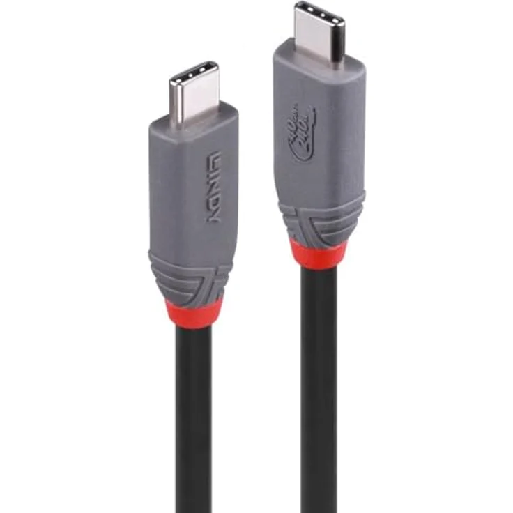 Lindy 0.8m USB4 240W Typ C Kabel, 40Gbit/s, Anthra Line, doppelseitiger C Stecker, hoher Stromdurchsatz, 8K Display Unterstützung – Bild 1